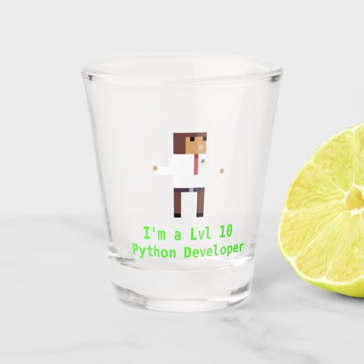 Python Developer Shot Glass ショットグラス (正面)