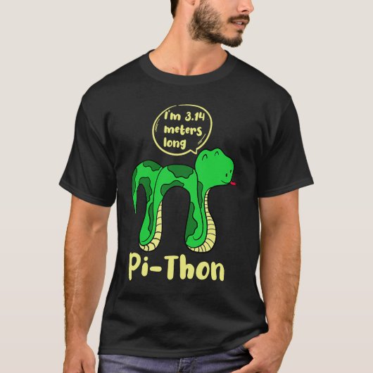 Python Pithon Piシンボルおもしろい演算先生Pi Day sn Tシャツ (正面)