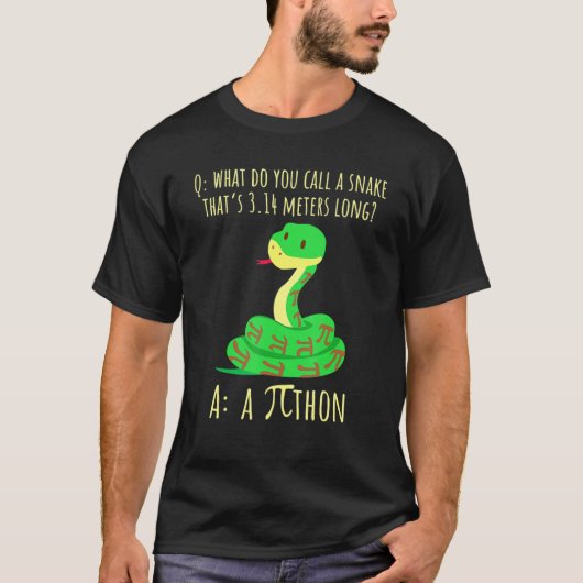 Python Pithon Piシンボル演算おもしろい先生Pi日 Tシャツ (正面)