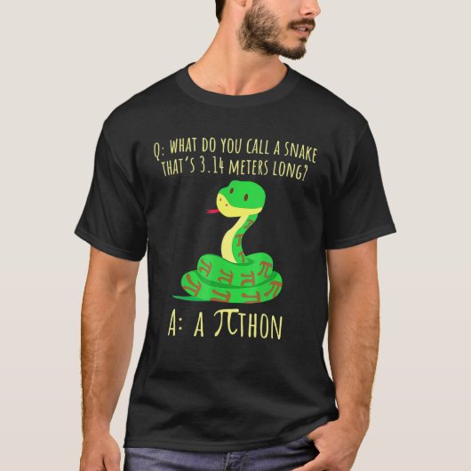 Python Pithon Piシンボル演算おもしろい先生Pi日 Tシャツ (正面)
