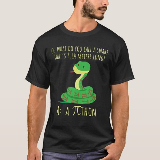 Python Pithon Piシンボル演算おもしろい先生Pi日 Tシャツ (正面)