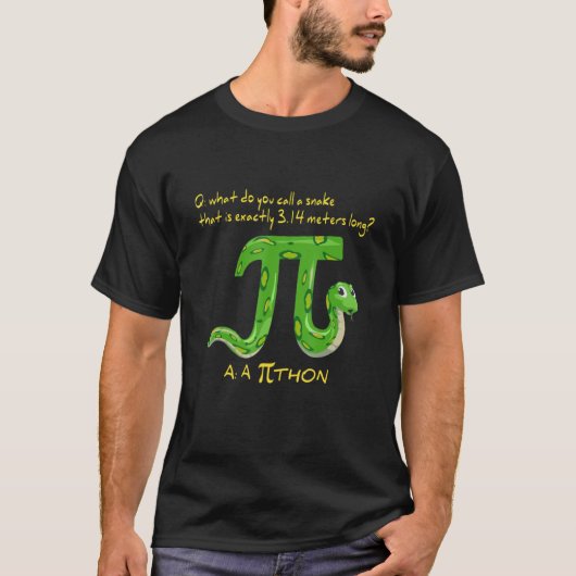 Python Pithon Piシンボル演算おもしろい先生Pi日 Tシャツ (正面)