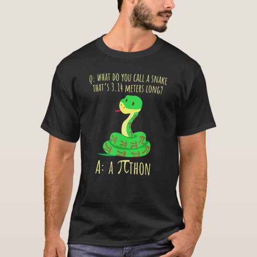 Python Pithon Piシンボル演算おもしろい先生Pi日 Tシャツ (正面)