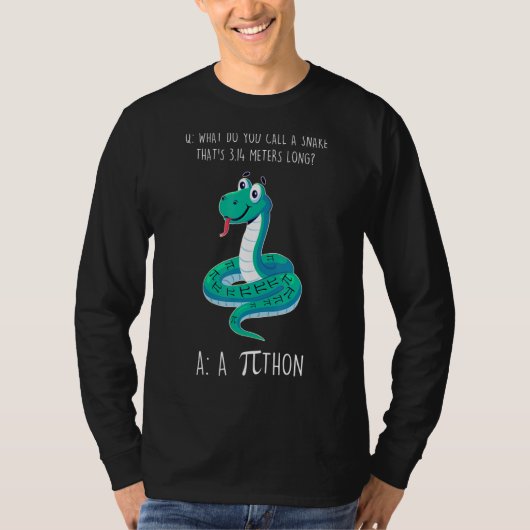 Python Pithon Piシンボル演算おもしろい先生Pi日 Tシャツ (正面)