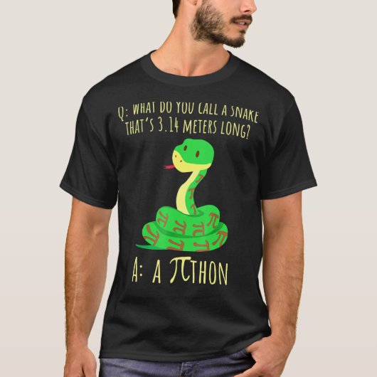 Python Pithon Piシンボル演算おもしろい先生Pi日 Tシャツ (正面)