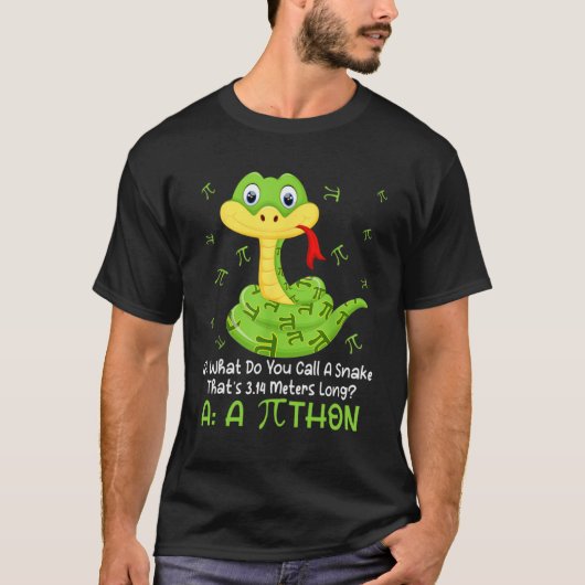 Python Pithon Piシンボル演算先生Pi日 Tシャツ (正面)
