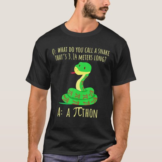 Python Pithon Pi Symbol数式先生Pi Day Tシャツ (正面)