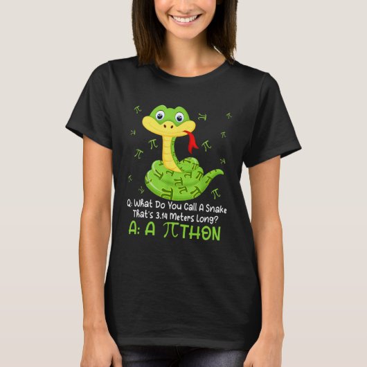 Python Pithon Pi Symbol  Math Teacher Pi Day Tシャツ (正面)