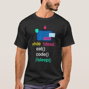 Python Programmer Coder 食べ Code Sleep Tシャツ