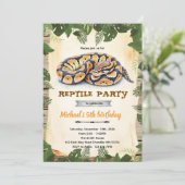 Python reptile birthday party invitation 招待状 (スタンド正面)