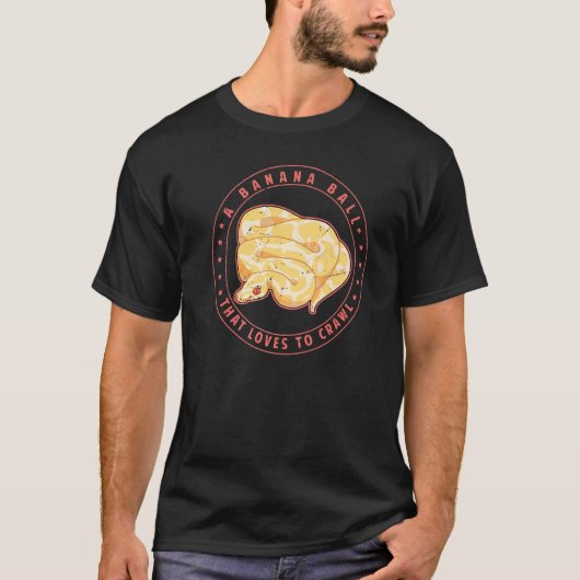 Python Snaをクロールするのが大好きなバナナボール Tシャツ (正面)