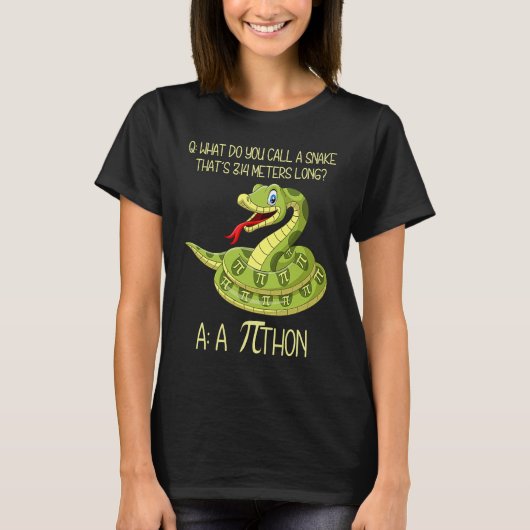 Python Snake Pithon Piシンボル演算先生おたくP Tシャツ (正面)