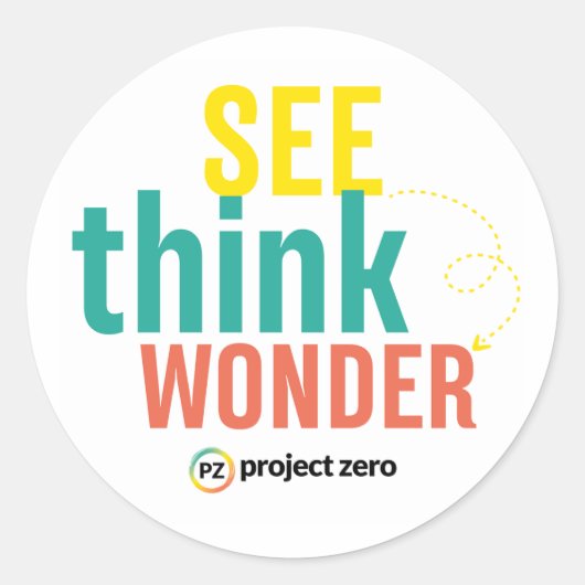 PZのSee+Think+Wonderステッカー ラウンドシール (正面)