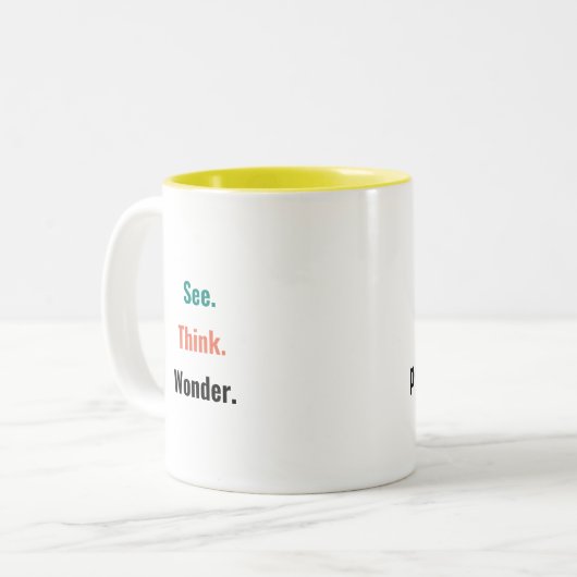PZ "See. Think. Wonder." マグカップ (正面左)