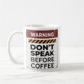 Qで話コーヒ警告ーのマグを前におもしろいしない コーヒーマグカップ (左)