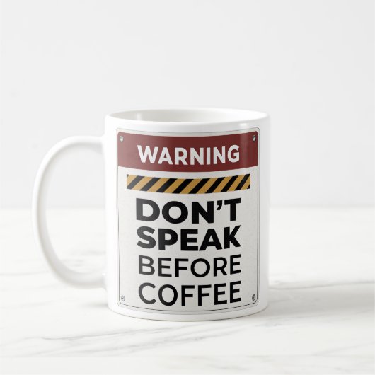 Qで話コーヒ警告ーのマグを前におもしろいしない コーヒーマグカップ (左)