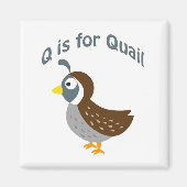 Qはウズラ マグネット (正面)