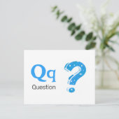 Qは質問用 – Alphabet Flash Card ポストカード (スタンド正面)
