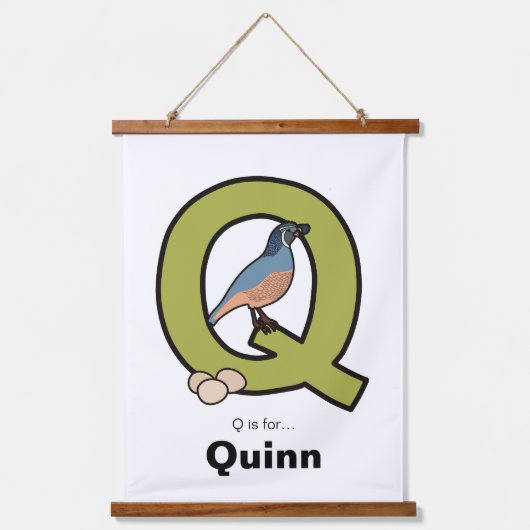 Qは… パーソナライズされた 吊り下げ型タペストリー (正面)