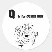 QはQueen Bee Stickers向け ラウンドシール (正面)