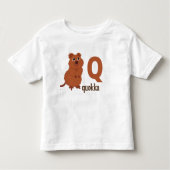 QはQuokka用：愛らしいアルファベットの幼児ティー トドラーTシャツ (正面)