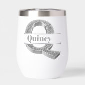 Qイニシャルパーソナライズされたシルバーモノグラムあなたの名前 (背面)