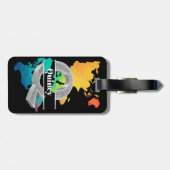 Qイニシャルパーソナライズされたシルバーモノグラムあなたの名前 ラゲッジタグ (裏面横)