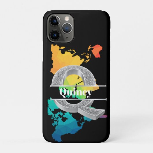 Qイニシャルパーソナライズされたシルバーモノグラムあなたの名前 Case-Mate iPhoneケース (裏)