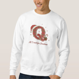 Qイニシャル クリスマスモノグラム デザイン スウェットシャツ