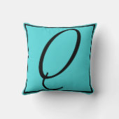 QイニシャルPILLOW - Letter Q on Aqua Background クッション (裏面)