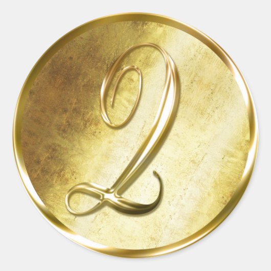 Qモノグラムフェイク金ゴールド封筒用シールシール ラウンドシール (正面)