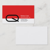 Qレターアルファベット名刺（赤） 名刺 (正面/裏面)