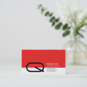 Qレターアルファベット名刺（赤） 名刺 (スタンド正面)