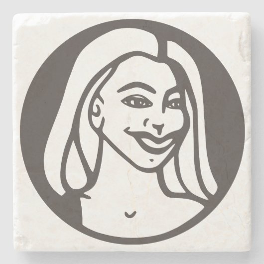 Q茶パイロゴの石造りのコースター ストーンコースター (正面)