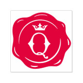 Q -アンティークワックスシールゴシック王冠イニシャル文字 セルフインキングスタンプ (デザイン)