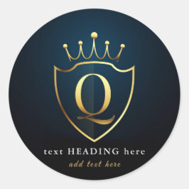 Q – レターモノグラムラウンドステッカー ラウンドシール