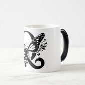 Q Alphabet black butterfly モーフィングマグカップ (正面右)