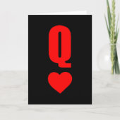 Q Card Queen Hearts Matching Couple Saint Valentin カード (正面)