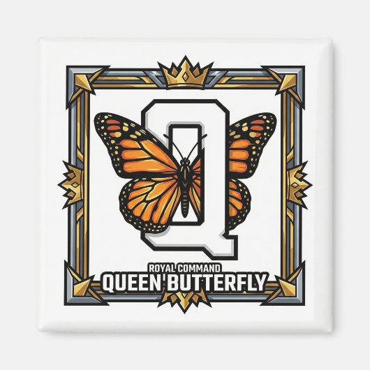 Q is for Queen Butterfly – GTA Style ABC Learning マグネット (正面)