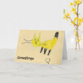 Q-KATからの挨拶 カード (黄色い花)