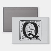 Q Monogramm schwarz マグネット (正面/裏面)