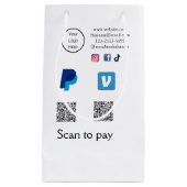 Q RコードPayPal venmoスキャン支払を追加ソーシャルメディアde スモールペーパーバッグ (正面)