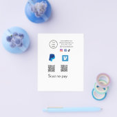 Q RコードPayPal venmoスキャン支払を追加ソーシャルメディアde チラシ (シングル)