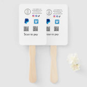 Q RコードPayPal venmoスキャン支払を追加ソーシャルメディアde ハンドファン (正面&裏面)