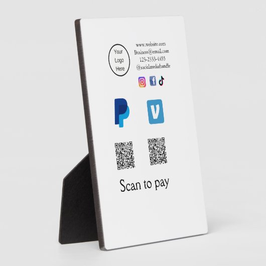 Q RコードPayPal venmoスキャン支払を追加ソーシャルメディアde フォトプラーク (側面)