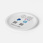 Q RコードPayPal venmoスキャン支払を追加ソーシャルメディアde ペーパープレート (アングル)