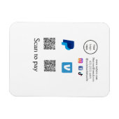 Q RコードPayPal venmoスキャン支払を追加ソーシャルメディアde マグネット (横)