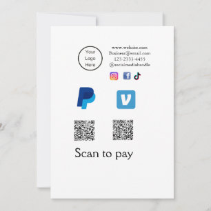 Q RコードPayPal venmoスキャン支払を追加ソーシャルメディアde 招待状
