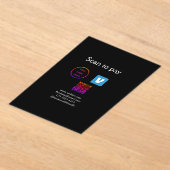 Q Rコードvenmoスキャンして支払う追加ロゴのソーシャルメディア アクリル招待状 (レイダウン)