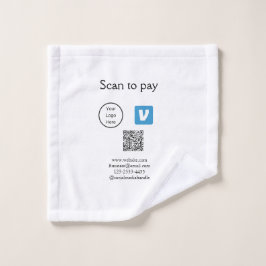 Q Rコードvenmoスキャンして支払う追加ロゴのソーシャルメディア ウォッシュタオル